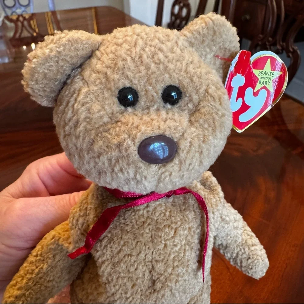 Vintage Ty Beanie Baby Curly Bear PE Pellets 5th Gen Tags